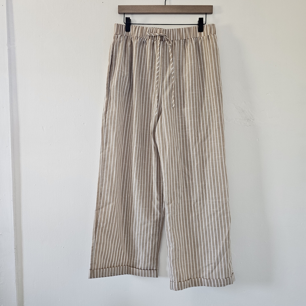NWOT Casual Striped Beige Pants